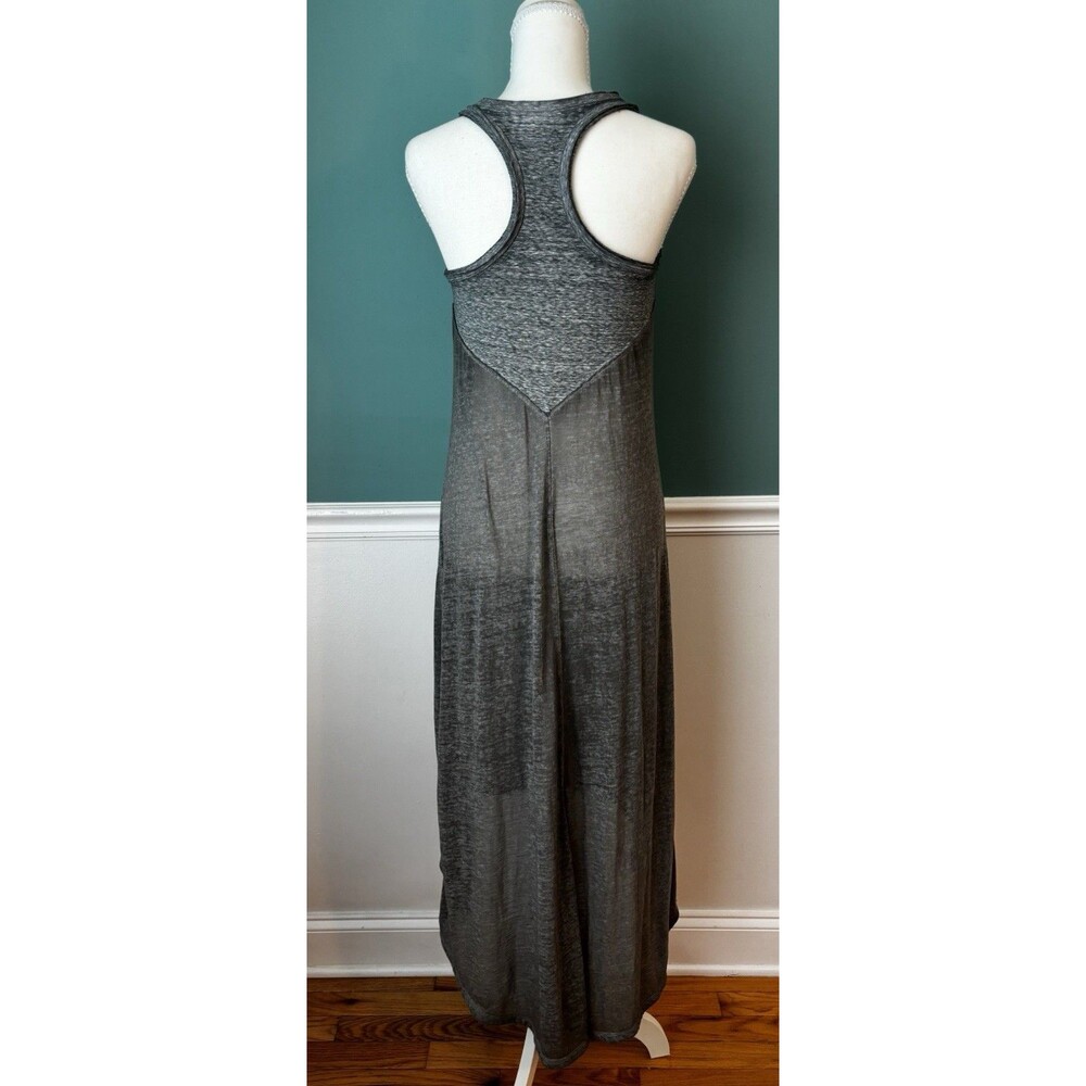 Athleta Sunrise Sheer Burnout Midi Dress Gray Racerback High Low Size S - Picture 2 of 7